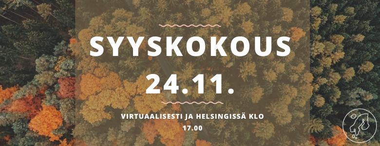 syyskokous 24.11. virtuaalisesti ja helsingissä klo 17